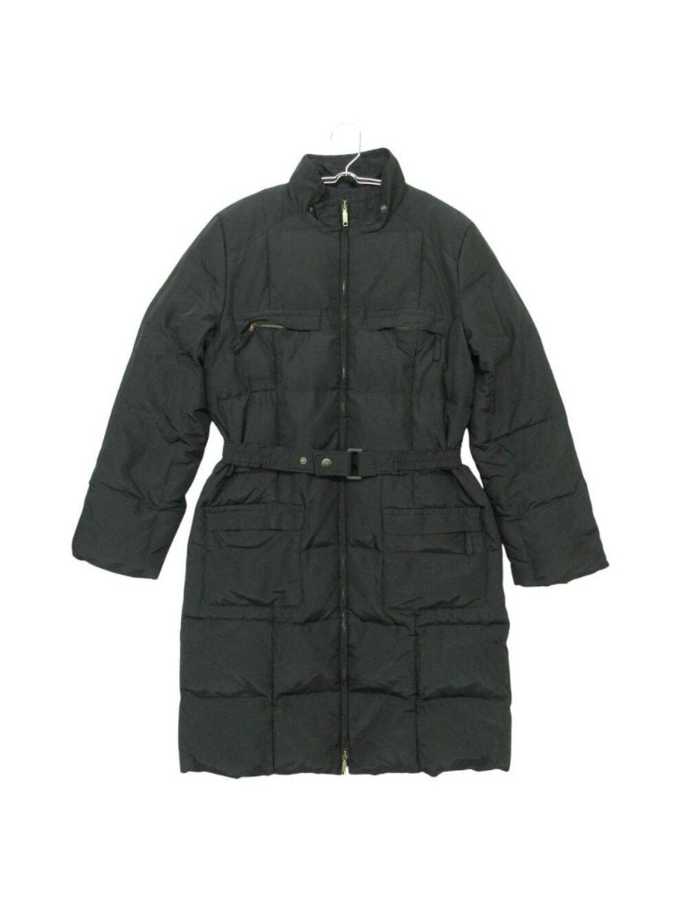 Max Mara Weekend Down Coat Long Length Belt Zip Up Black